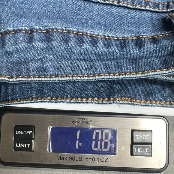 ModCloth Dark Wash Ankle Length High Rise Stretch Jeans Womens Sz XL Bow Accent - Picture 13 of 13